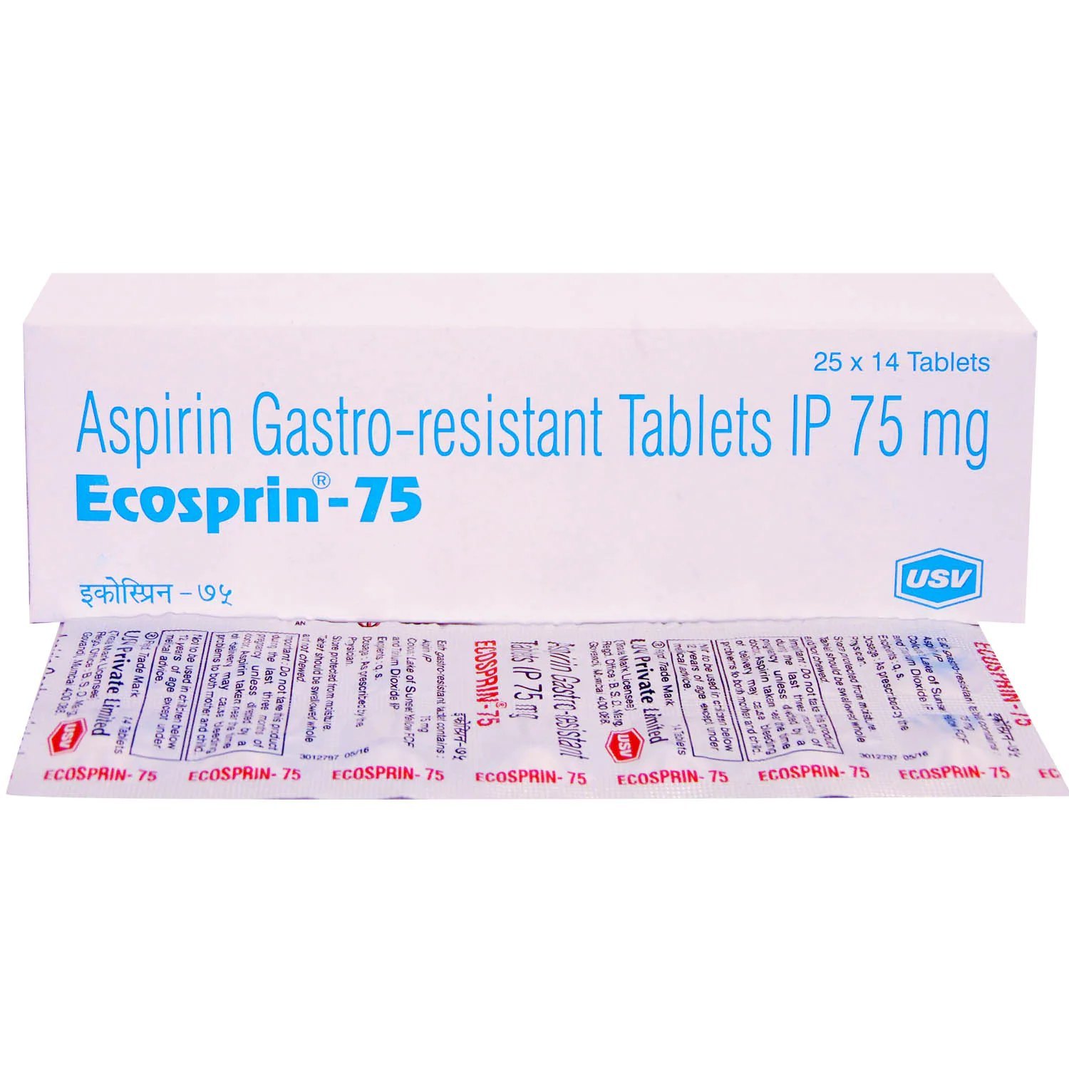 ECOSPRIN-75  ,  1 PATTA  ( 14 TABLETS )