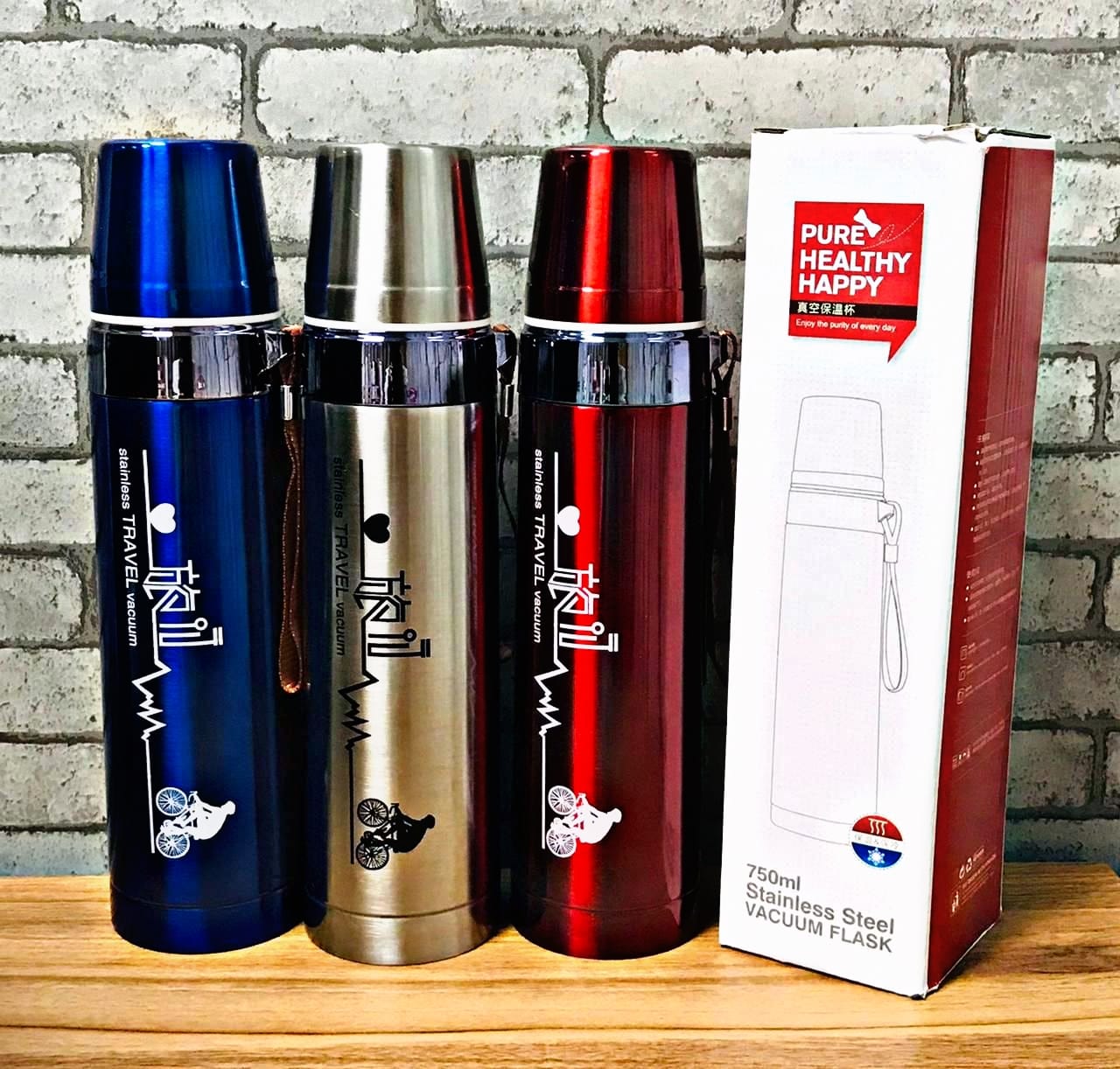 STAINLESS  VACUUM FLASK WATER BOTTLE, 750ML (1PC) MIX COLOR